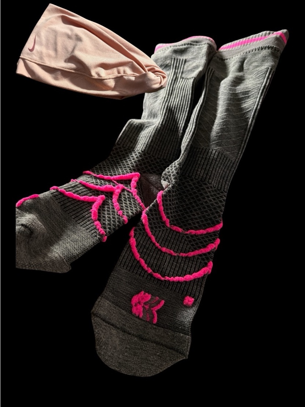 Bundle Women's All in Motion Compression Socks and NIke Wide Twisted Headband